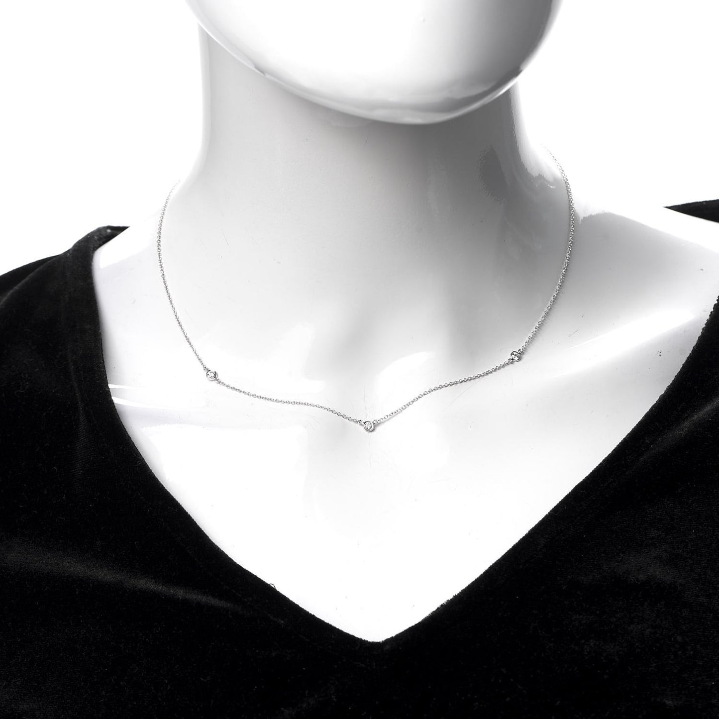 Platinum Diamond 3 Station Diamonds by the Yard Necklace