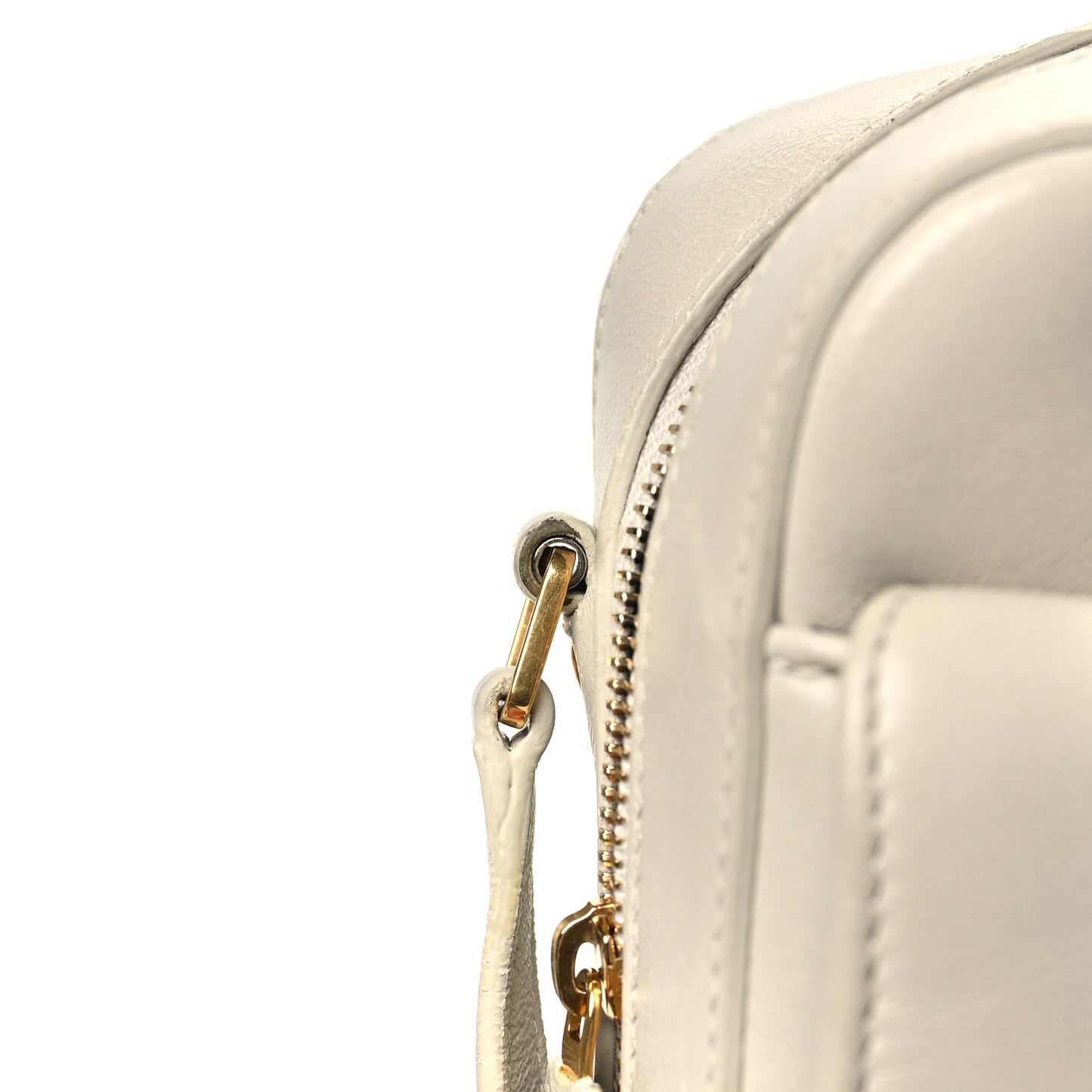 Lambskin Matelasse Monogram Vicky Camera Bag White