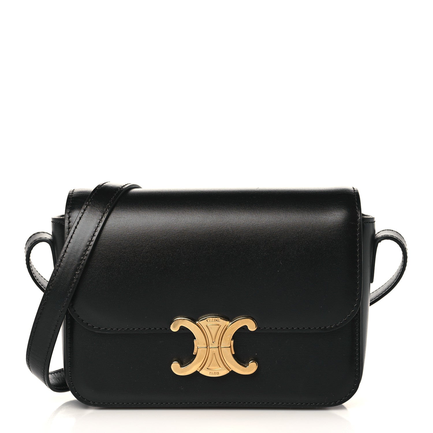 Celine Shiny Calfskin Nano Triomphe Black 1 of 10