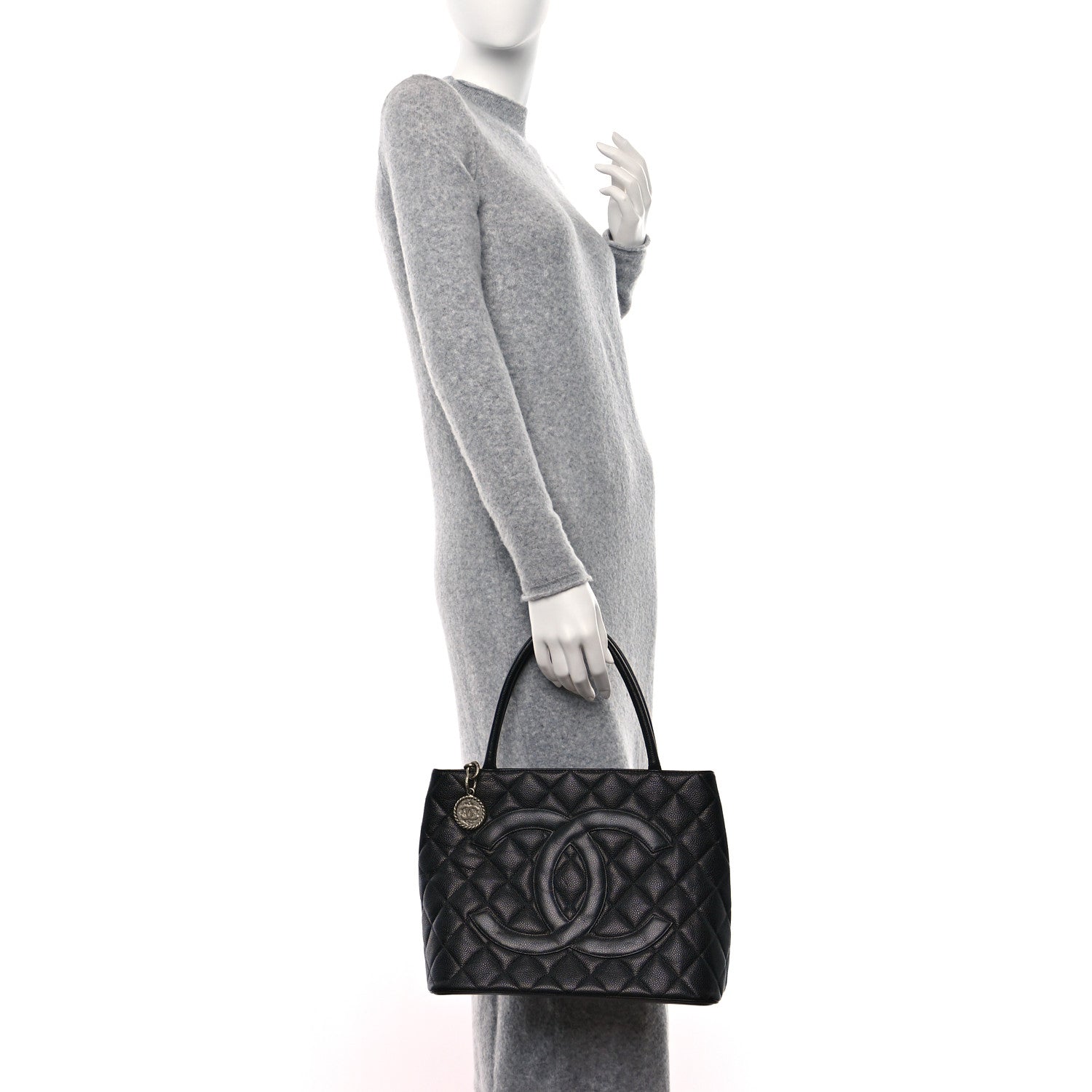 Chanel Caviar Quilted Medallion Tote Black 2 of 8