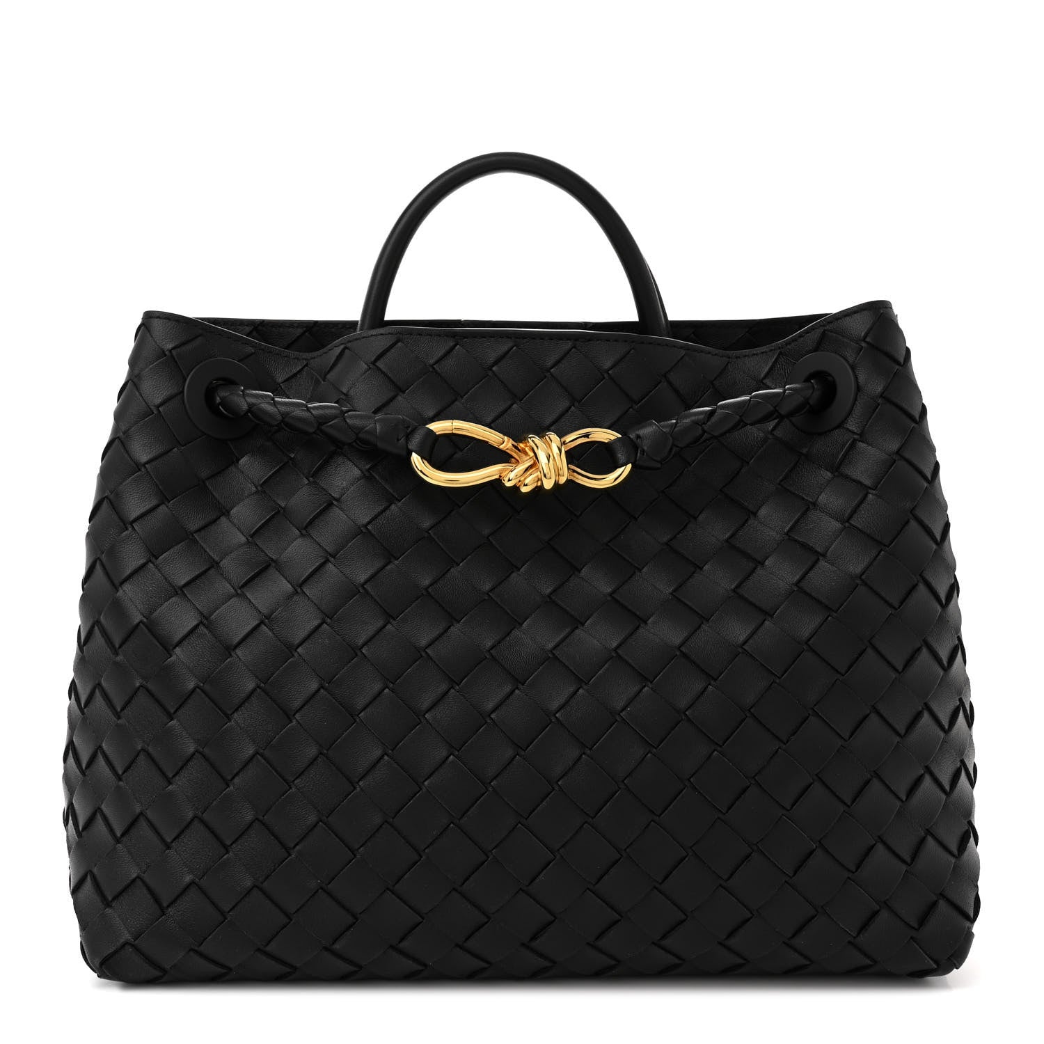 Bottega Veneta Nappa Intrecciato Medium Andiamo Shoulder Bag Black 1 of 10