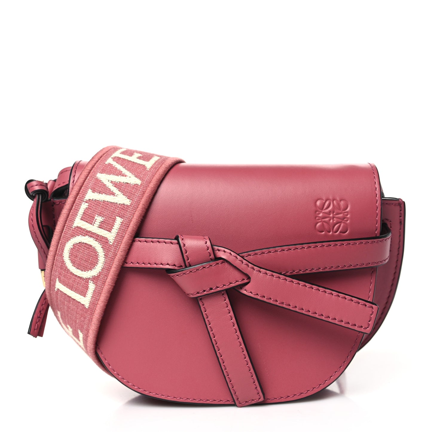 Calfskin Jacquard Mini Gate Dual Bag Plumrose
