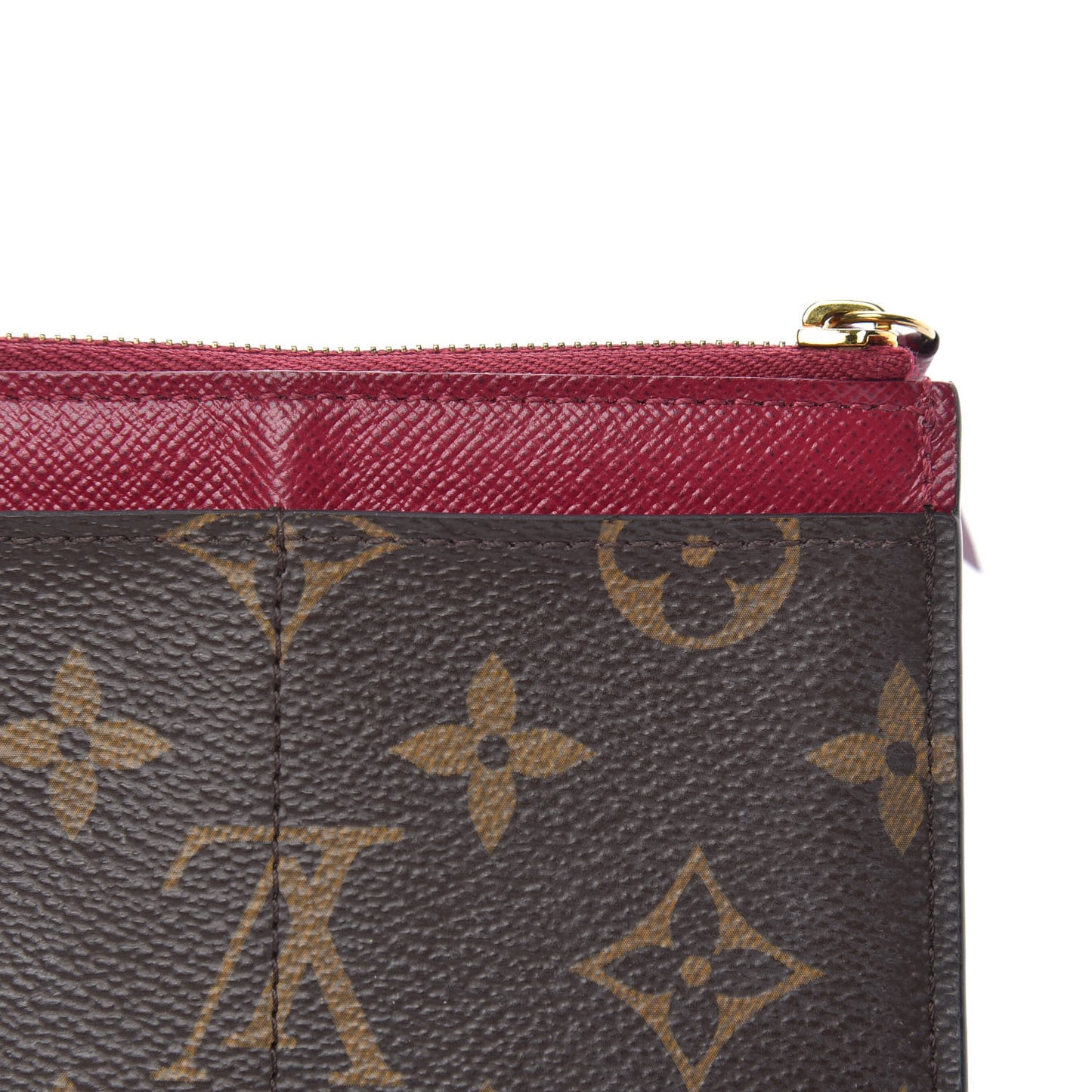 Monogram Zipped Card Holder Fuchsia