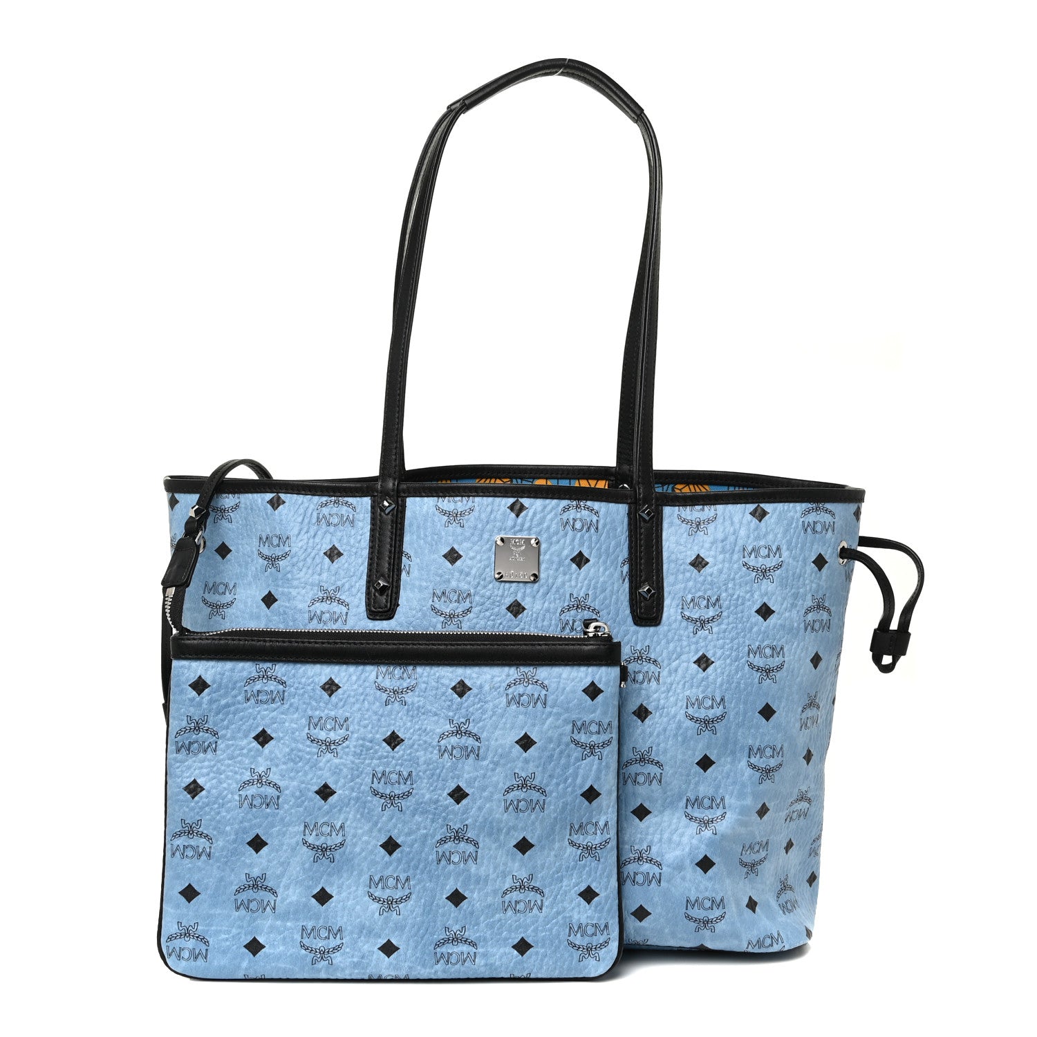 MCM Visetos Medium Project Reversible Shopper Tote Munich Blue 1 of 29
