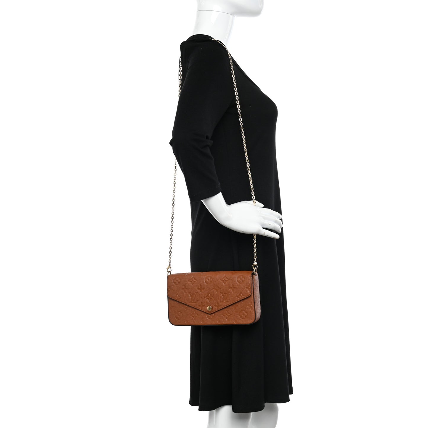 Empreinte Pochette Felicie Chain Wallet Cognac