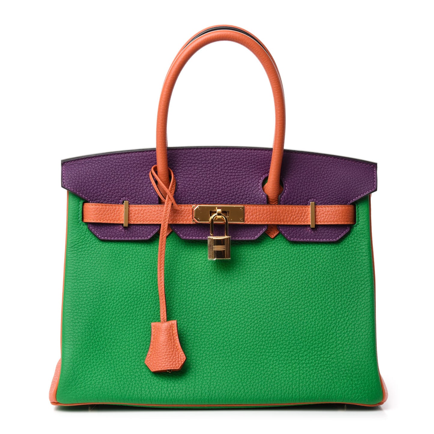 Togo Horseshoe Birkin 30 Anemone Bambou Orange