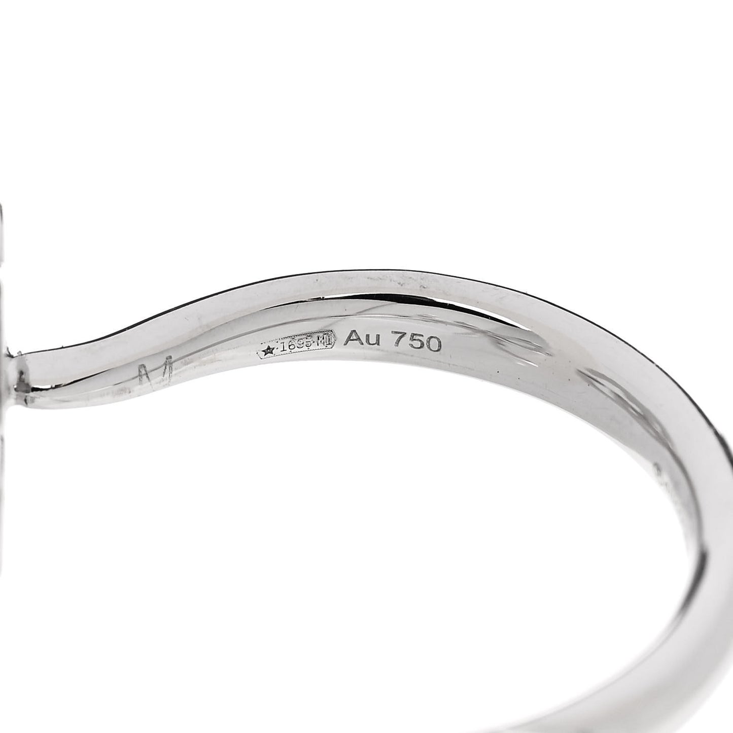 18K White Gold Diamond Flora Bow Flower Ring 50 5.5