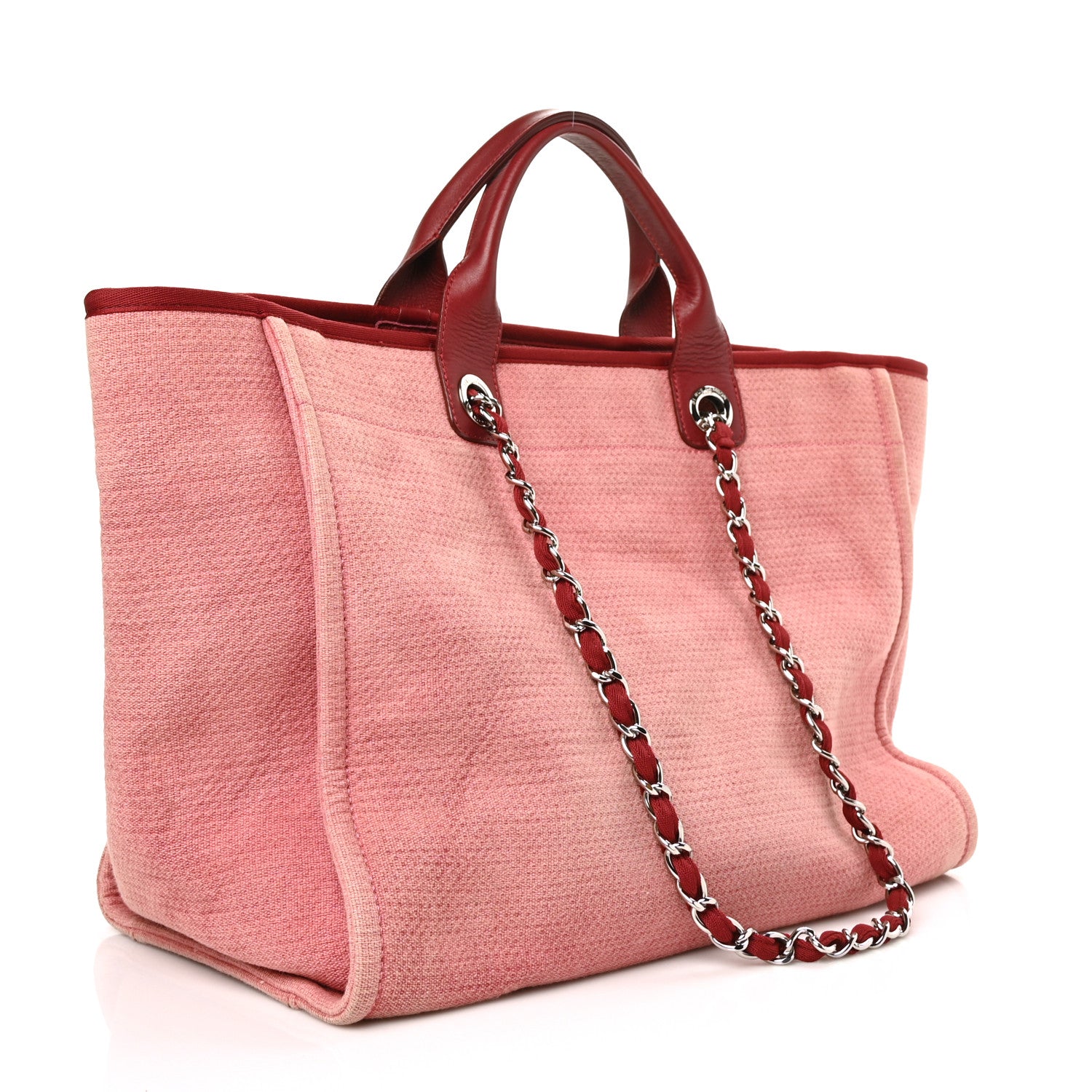 Chanel Canvas Medium Deauville Tote Red 2 of 8