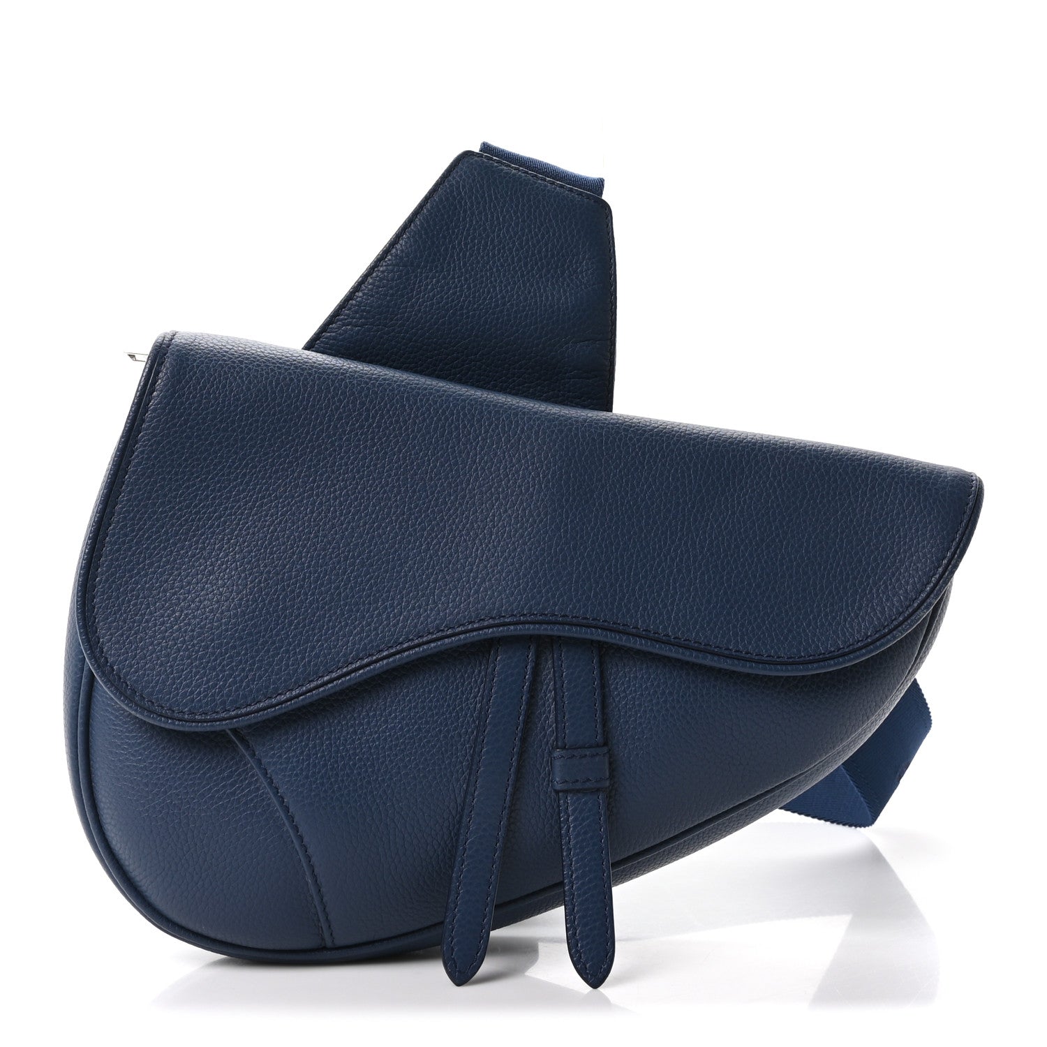 Christian Dior Grained Calfskin Mens Saddle Bag Navy Blue 1904357 – FASHIONPHILE