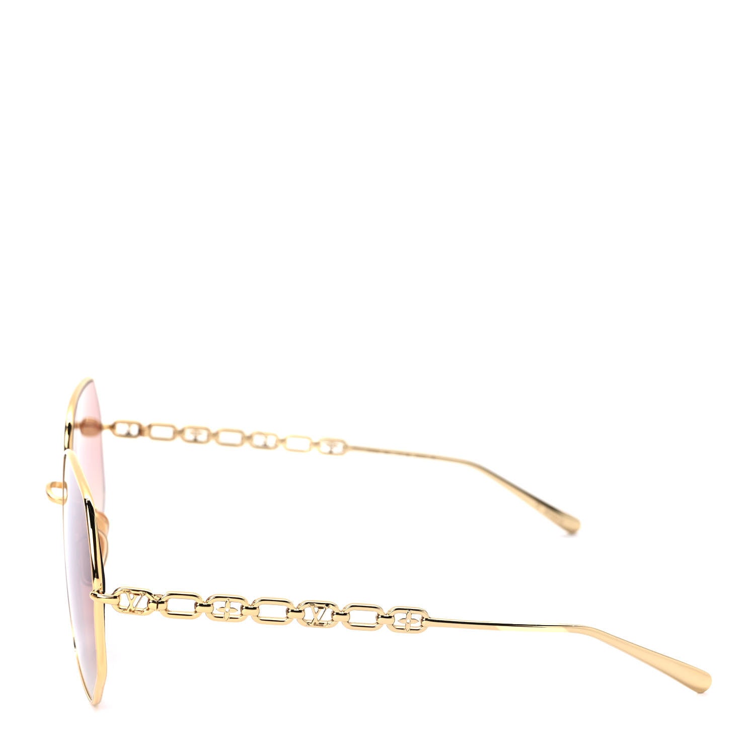 Louis Vuitton Metal My LV Chain Round Sunglasses Z1650E Gold 3 of 6