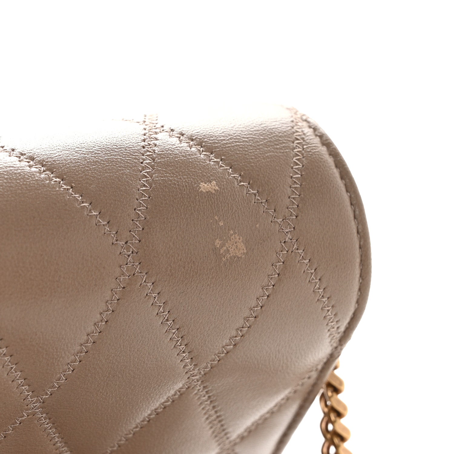 Saint Laurent Lambskin Diamond Quilted Angie Chain Bag Tan 12 of 12