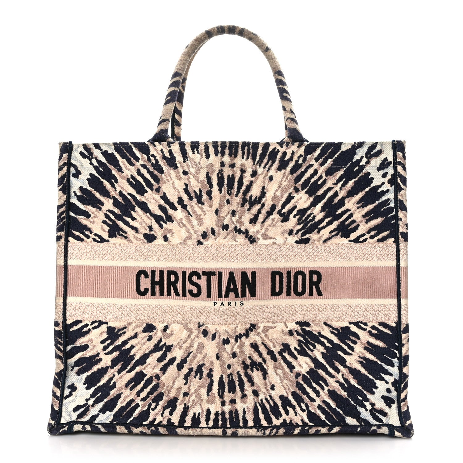 Christian Dior Canvas Embroidered Tie Dye Large Book Tote Multicolor 1 of 9
