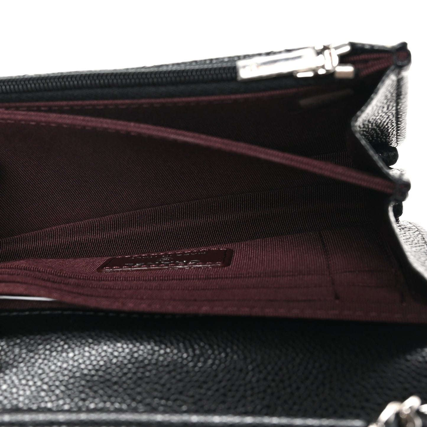Caviar Quilted Mini Wallet On Chain WOC Black