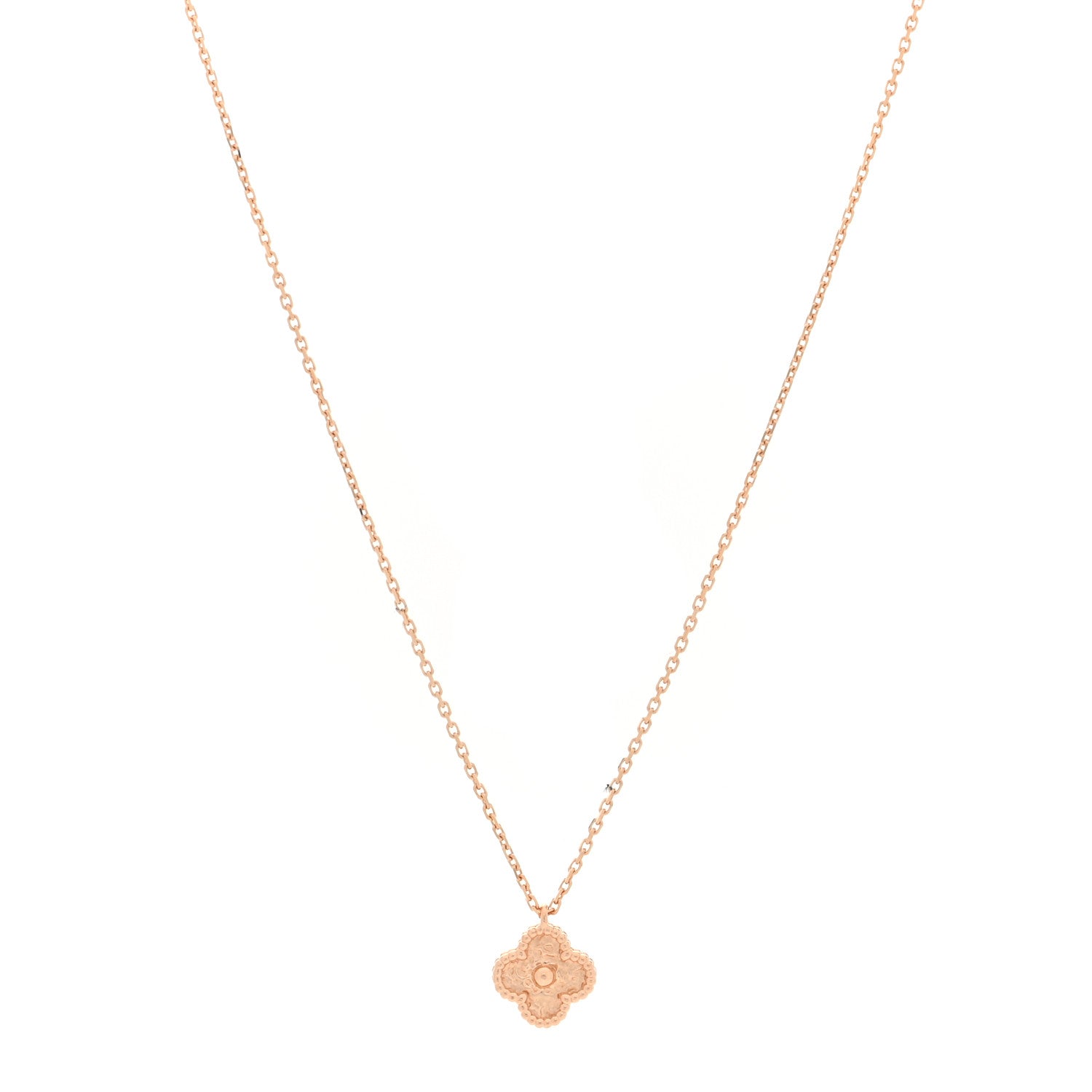 Van Cleef & Arpels 18K Rose Gold Sweet Alhambra Pendant Necklace 1 of 5