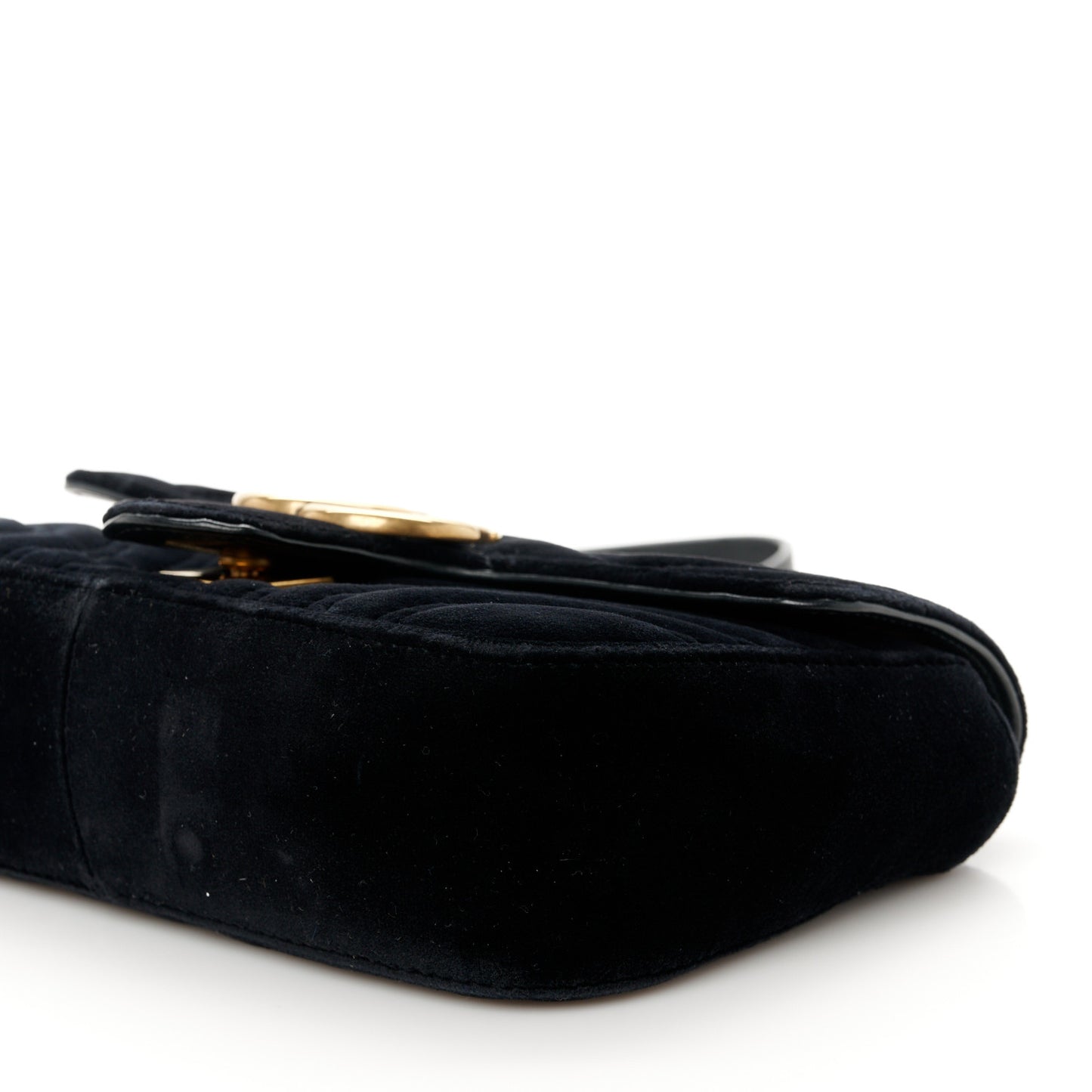 Velvet Matelasse Mini GG Marmont Shoulder Bag Black