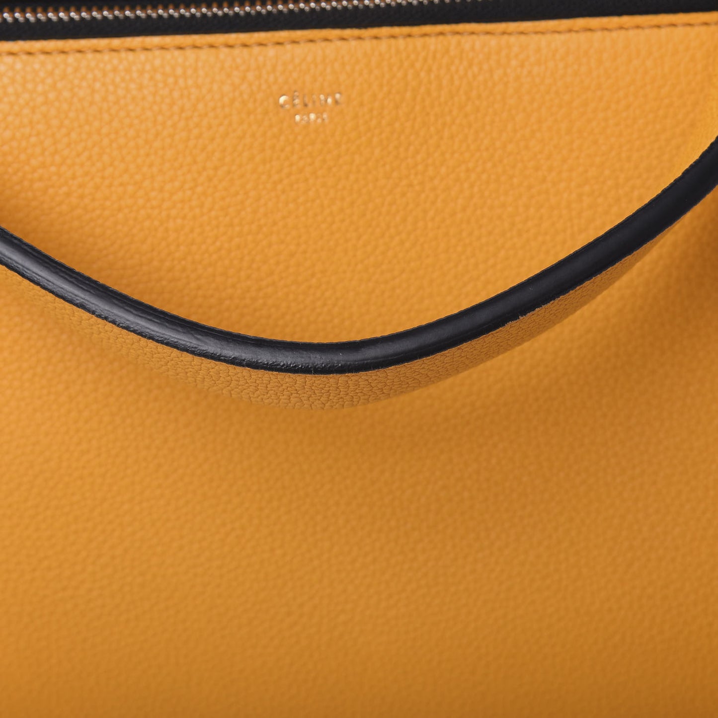 Drummed Calfskin Medium Edge Shoulder Bag Ocre