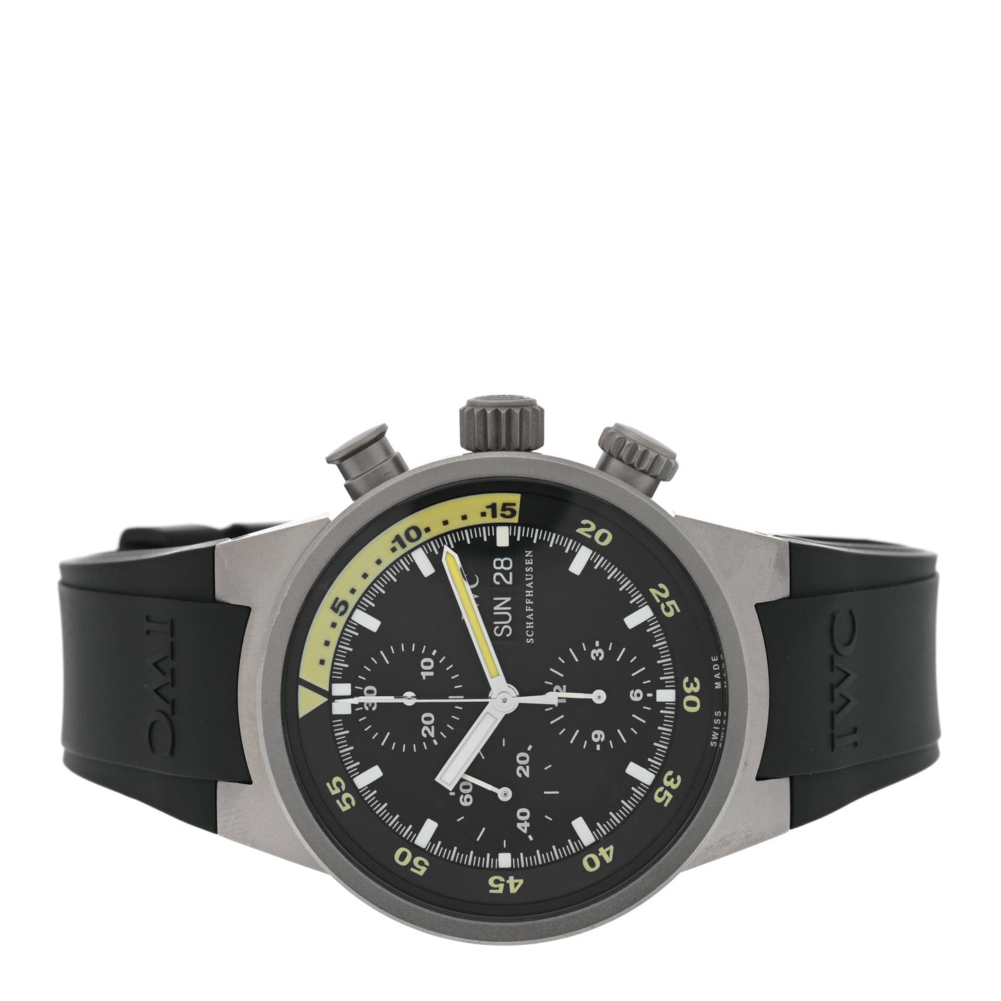 Titanium Rubber 42mm Aquatimer Chronograph Automatic Watch Black IW371918