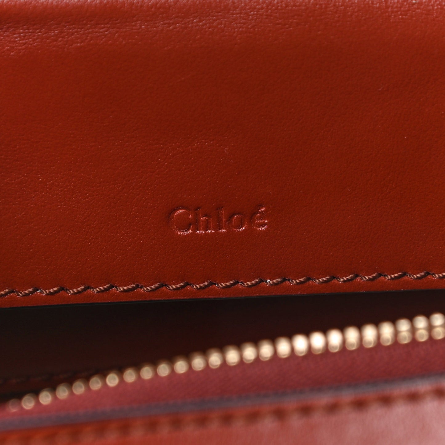 Shiny Calfskin Mini Vanity C Bag Sepia Brown