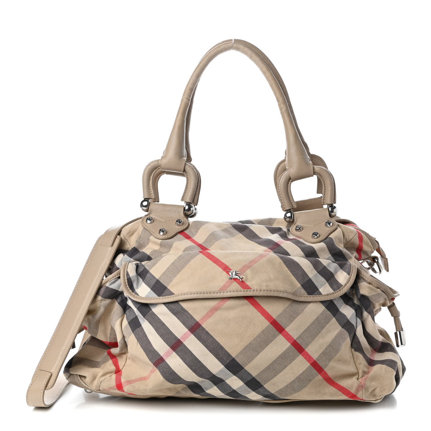 Nova Check Tote Diaper Bag Beige