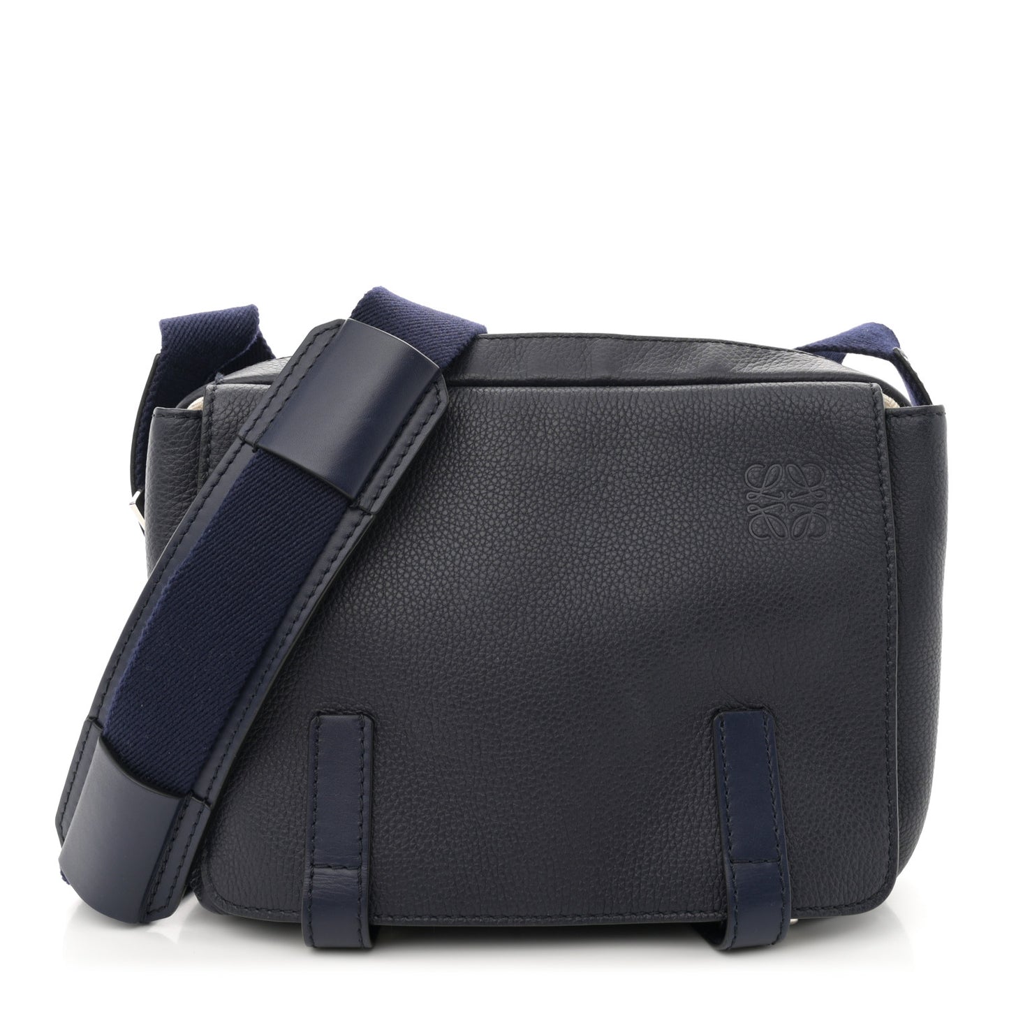 Soft Grained Calfskin XS Military Messenger Bag Navy