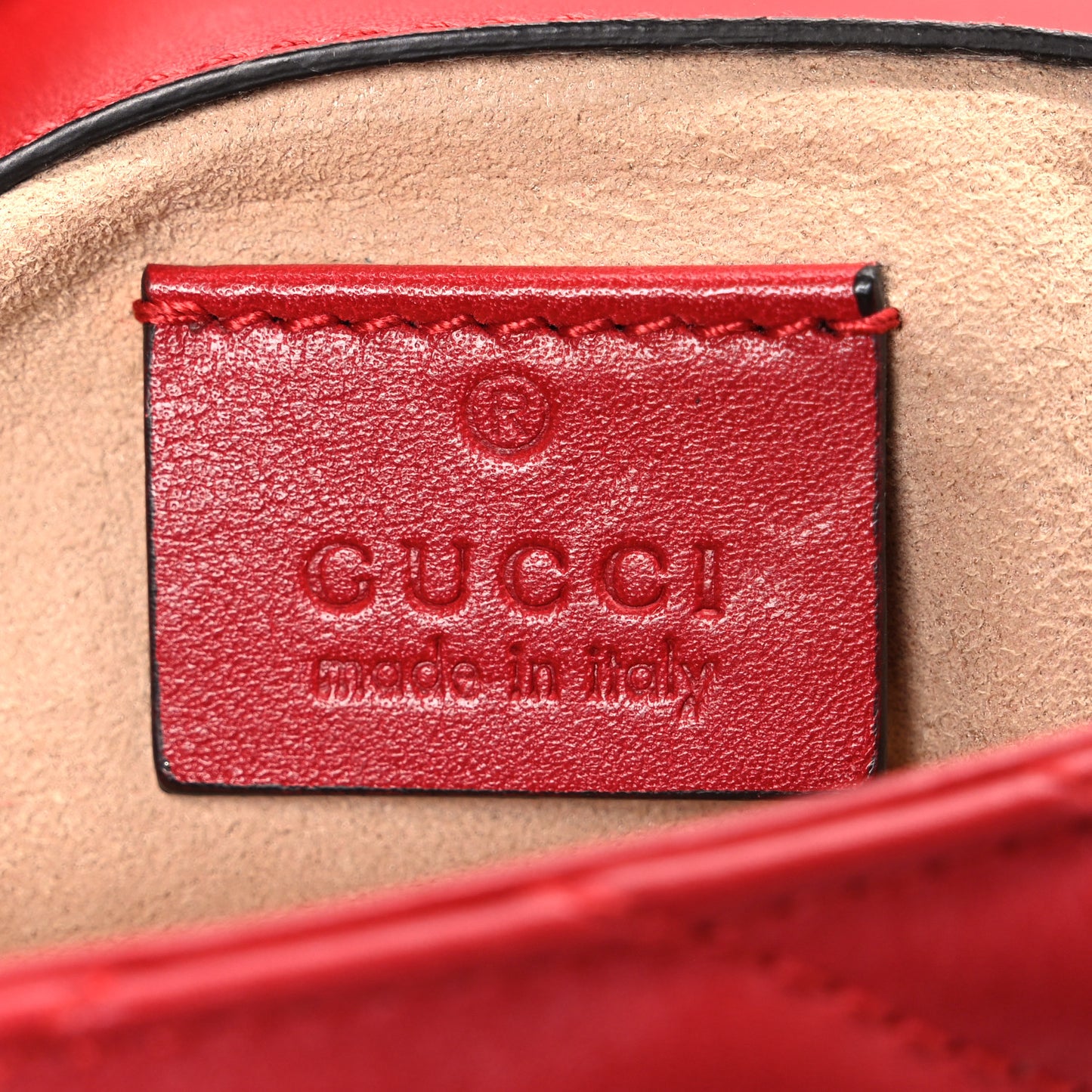 Calfskin Matelasse Super Mini GG Marmont Shoulder Bag Hibiscus Red