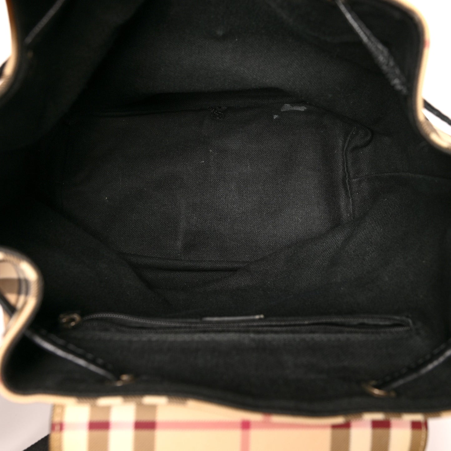 House Check Drawstring Backpack Black