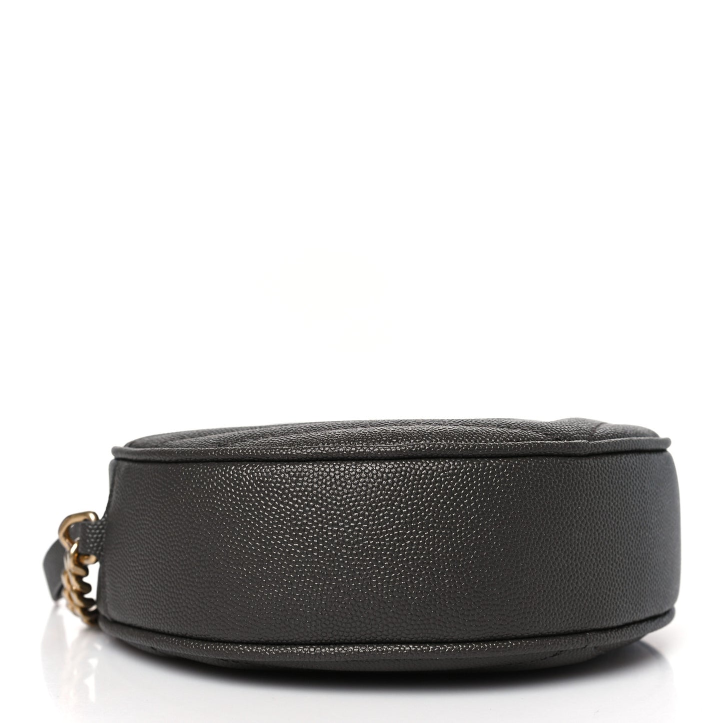 Grain De Poudre Matelasse Chevron Quilted Round Vinyle Camera Bag Pebble