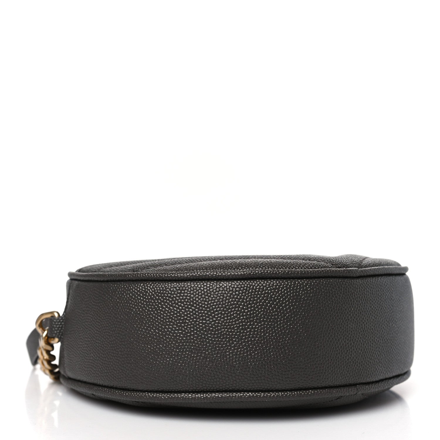 Saint Laurent Grain De Poudre Matelasse Chevron Quilted Round Vinyle Camera Bag Pebble 3 of 8