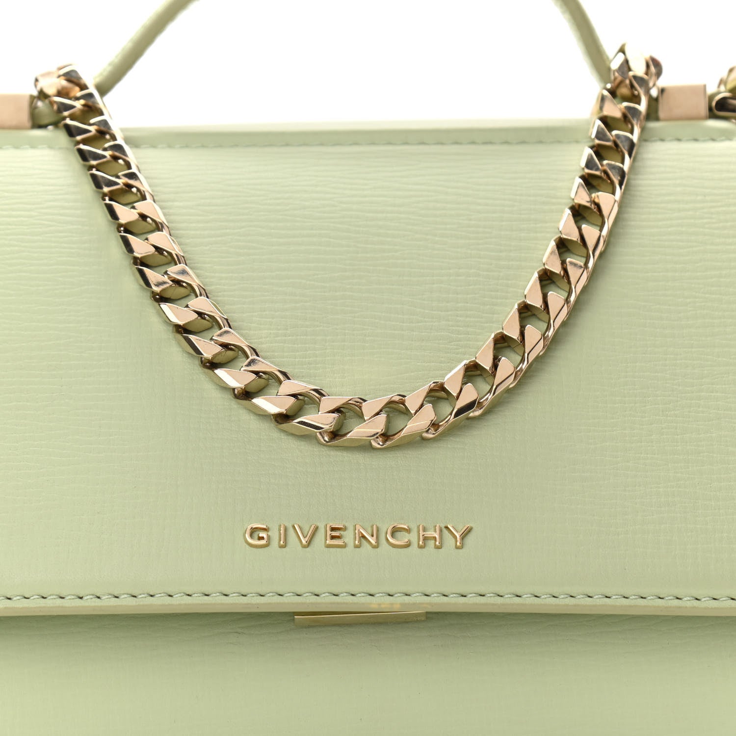 Givenchy Textured Calfskin Mini Pandora Box Chain Crossbody Bag Aqua Green 8 of 14