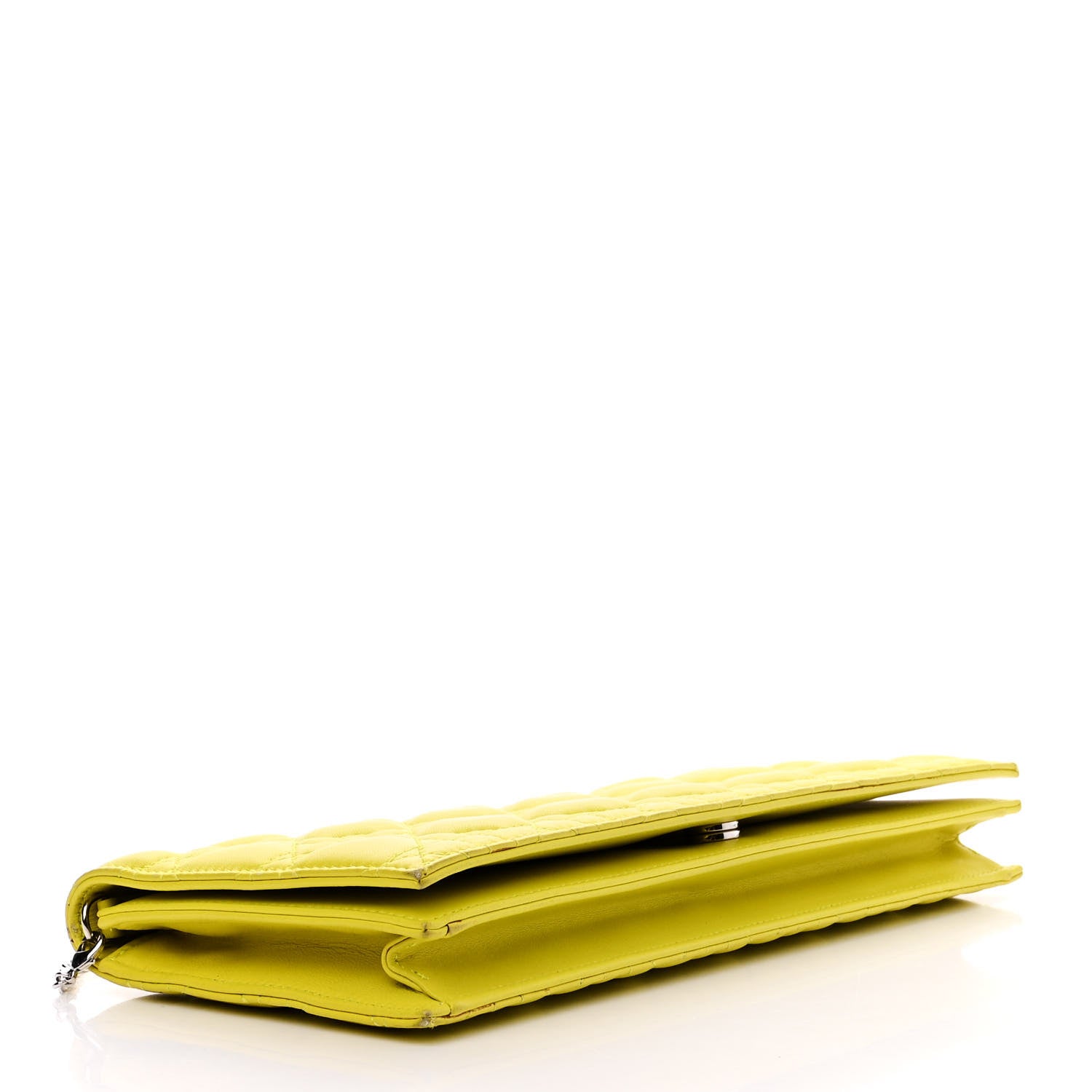 Christian Dior Lambskin Cannage Lady Dior Convertible Clutch Vert Acide 4 of 12