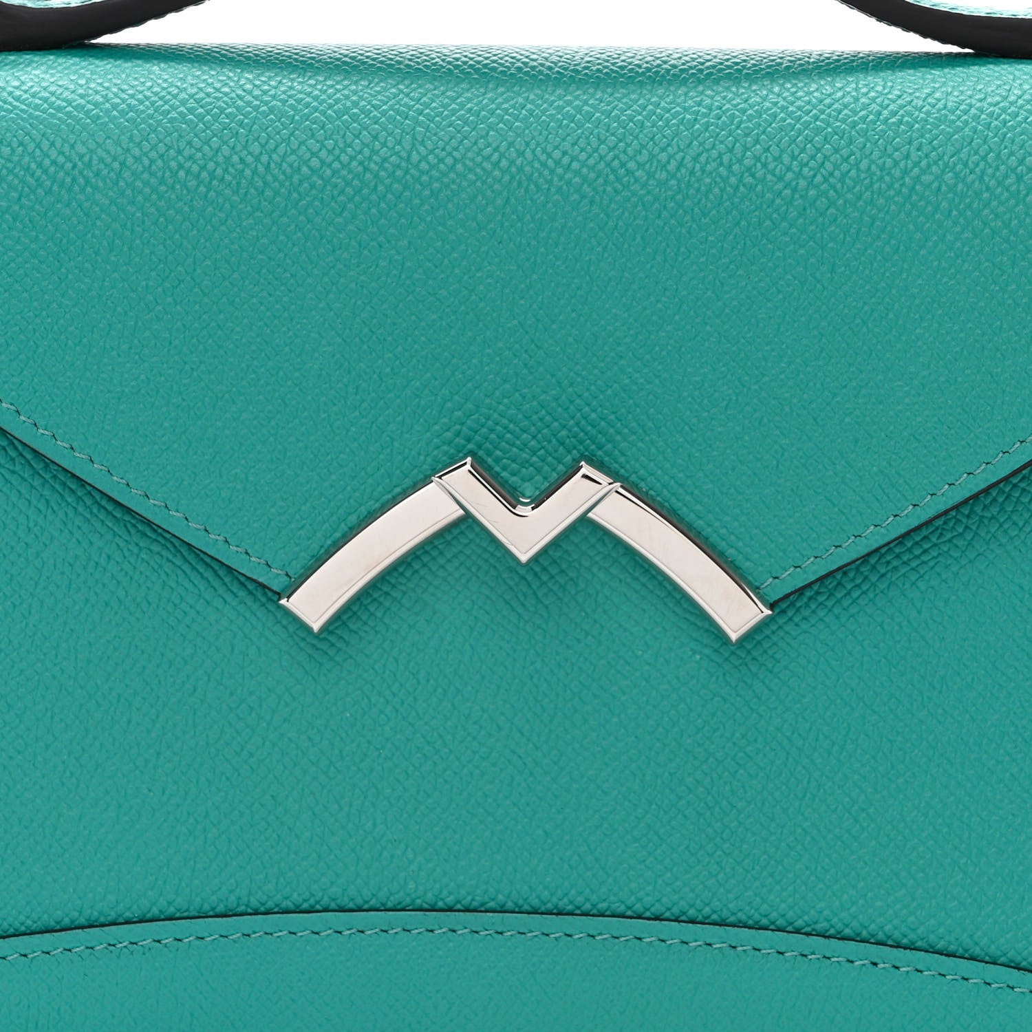 Moynat Carat Calfskin Gabrielle Clutch Turquoise 7 of 9