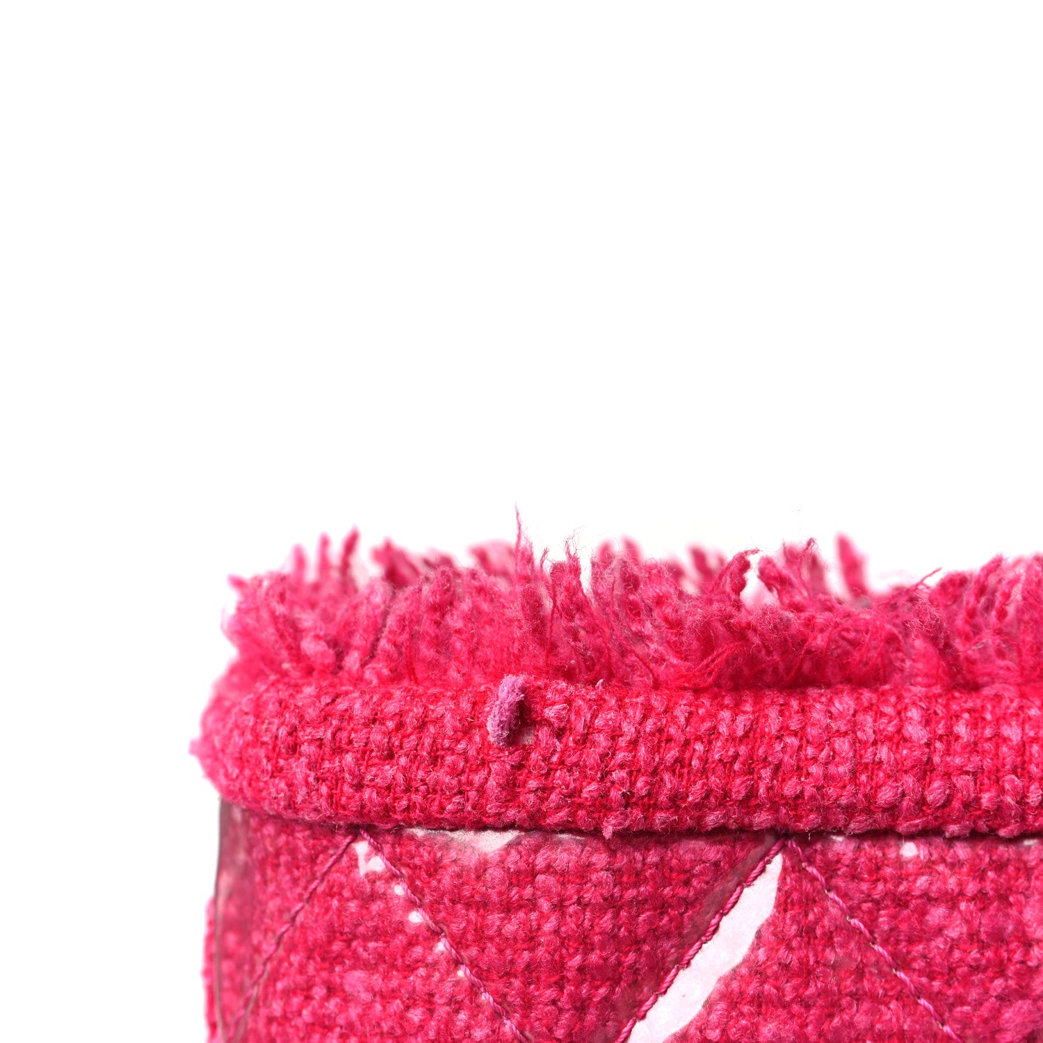 Chanel Vinyl Quilted Funny Tweed Tote Fuchsia 11 of 12