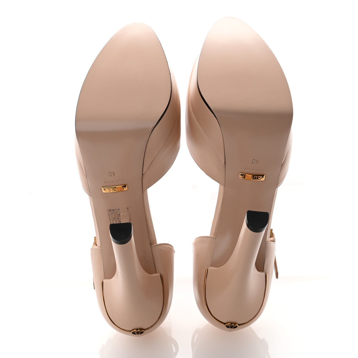 Malaga Kid Interlocking G Ankle Strap Platform Pumps 40 Skin Rose