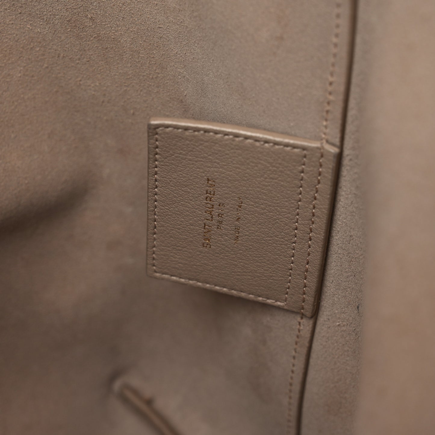 Calfskin Large Shopping Tote Dark Beige
