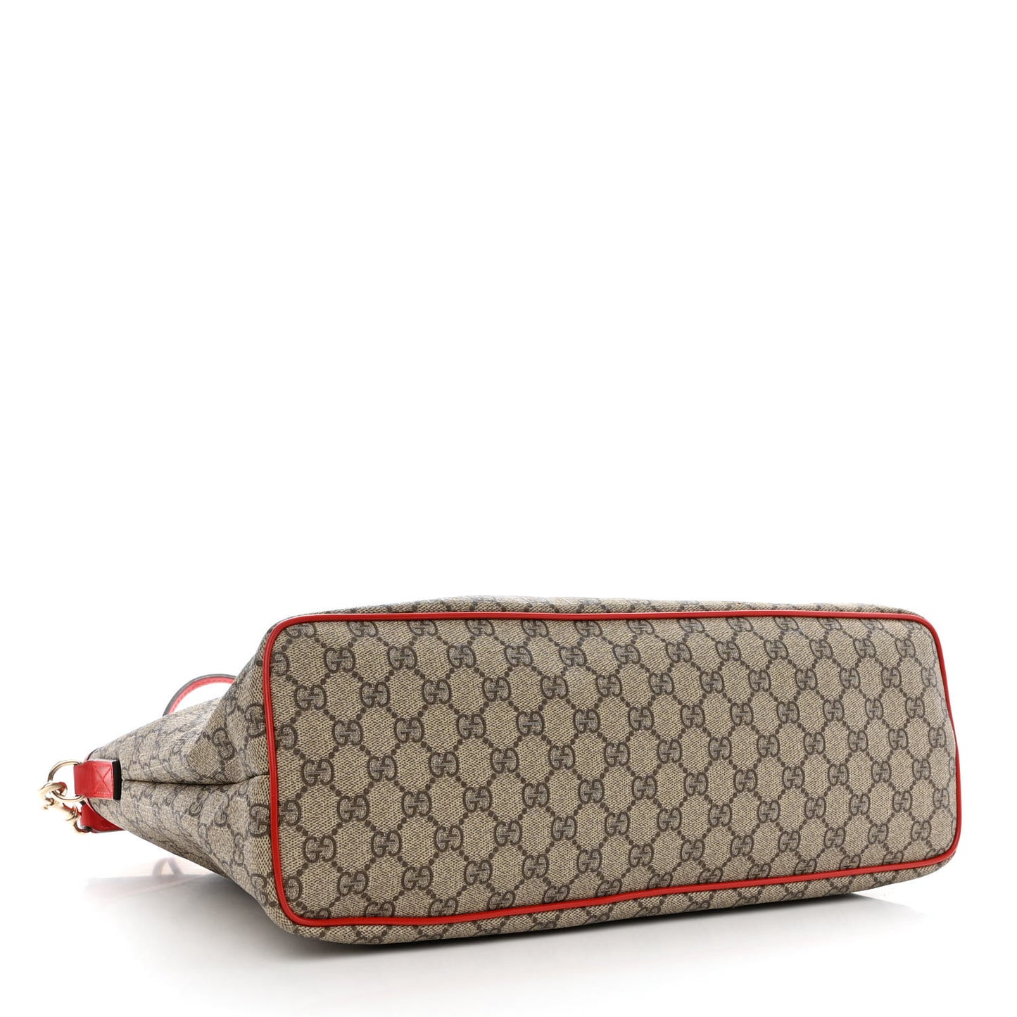 GG Supreme Monogram Medium Zippered Tote Red