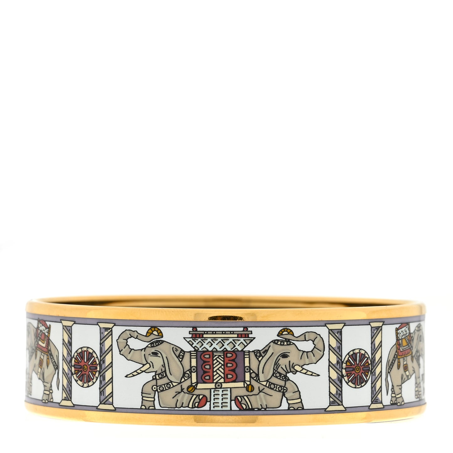 Enamel Printed Torana Elephants Wide Bracelet 62