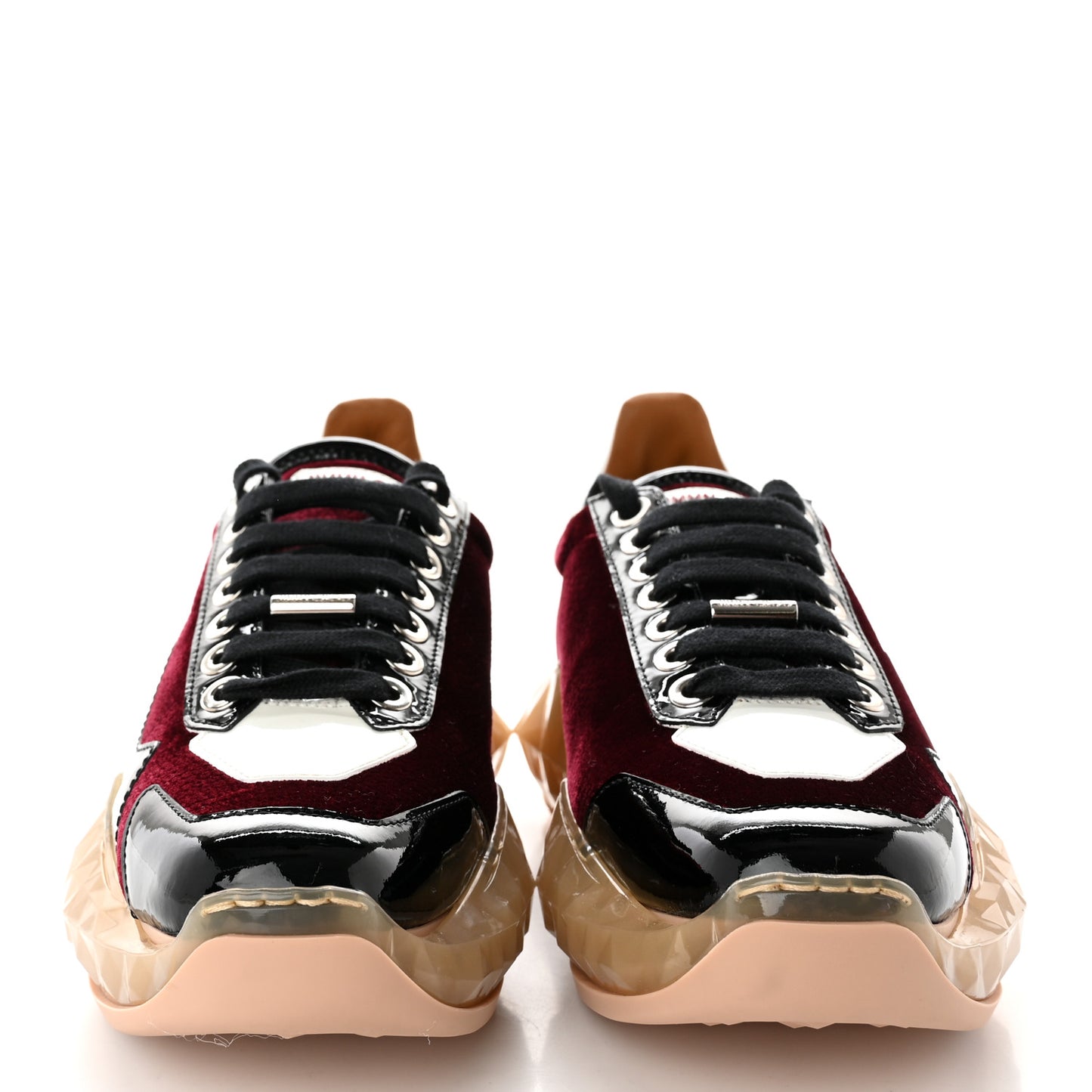 Velvet Lizard Effect Diamond F Low Top Sneaker 38.5 Burgundy Black Beige