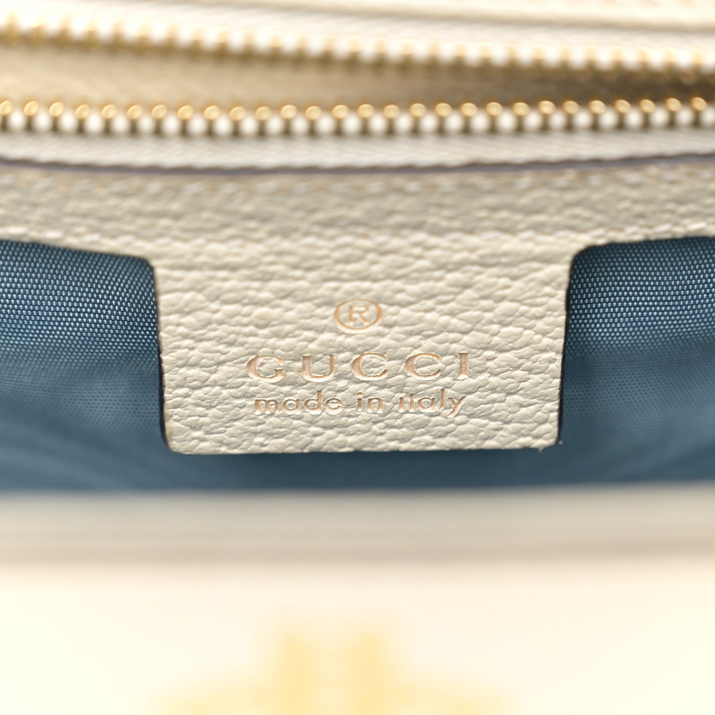 Textured Calfskin Bee Star Print Small Sylvie Shoulder Bag Mystic White