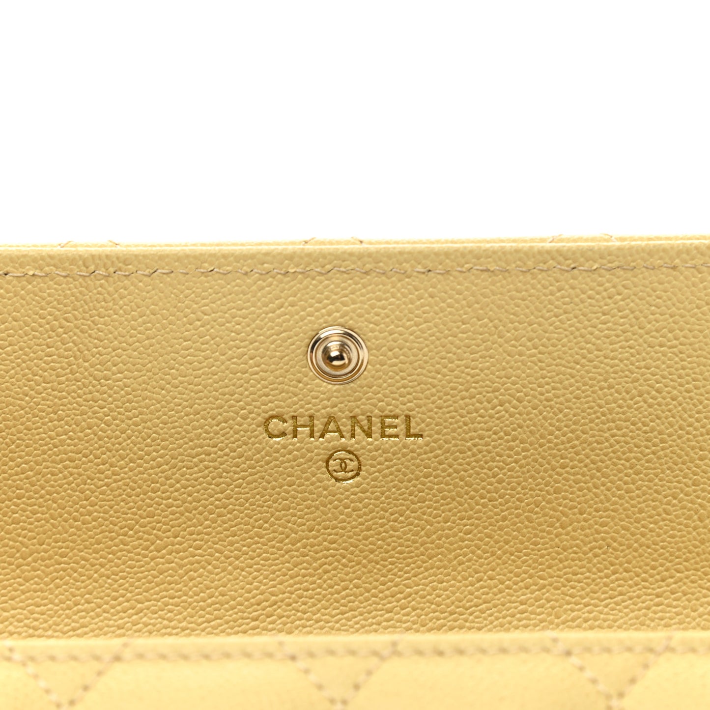 Caviar Quilted CC Flap Wallet Yellow