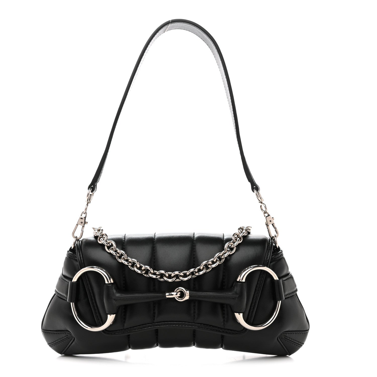 Gucci Nappa Vertical Matelasse Small Maxi Horsebit Chain Shoulder