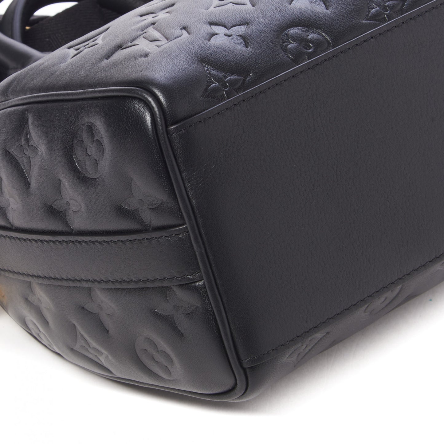 Lambskin Embossed Monogram Speedy 22 Bandouliere Black