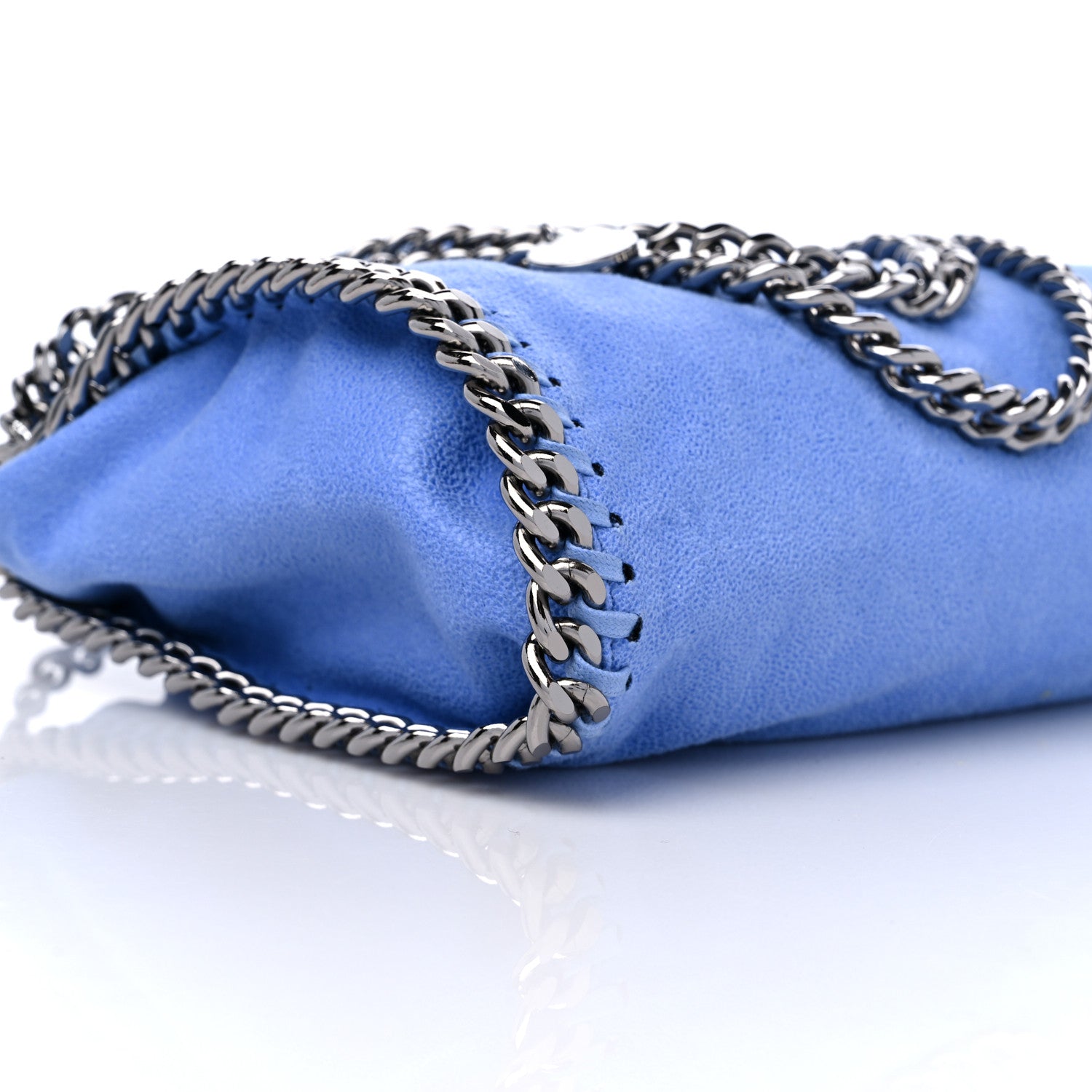 Stella McCartney Shaggy Deer Mini Falabella Fold Over Tote Bright Blue 8 of 9