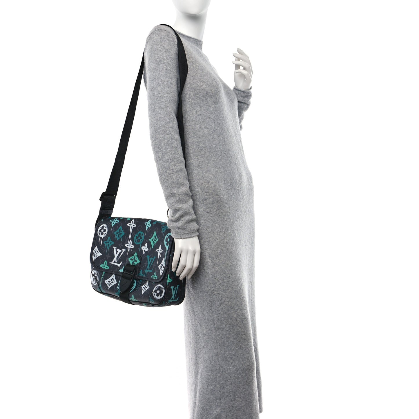Monogram Eclipse LV Graffiti Archy Messenger MM Green Lights