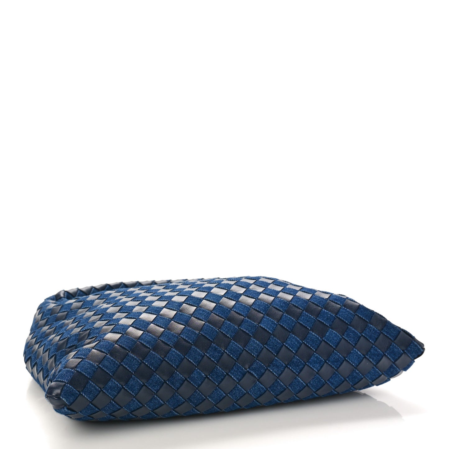 Denim Calfskin Intrecciato Small Hop Abyss Indigo