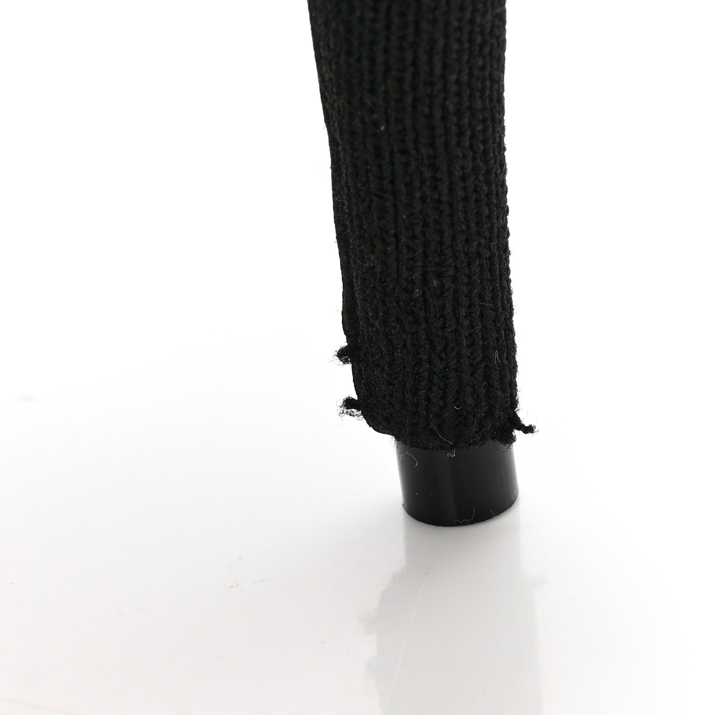 Textured Recycled Knit Logo Extreme Pointed Toe Knife 2.0 Booties 38 Black