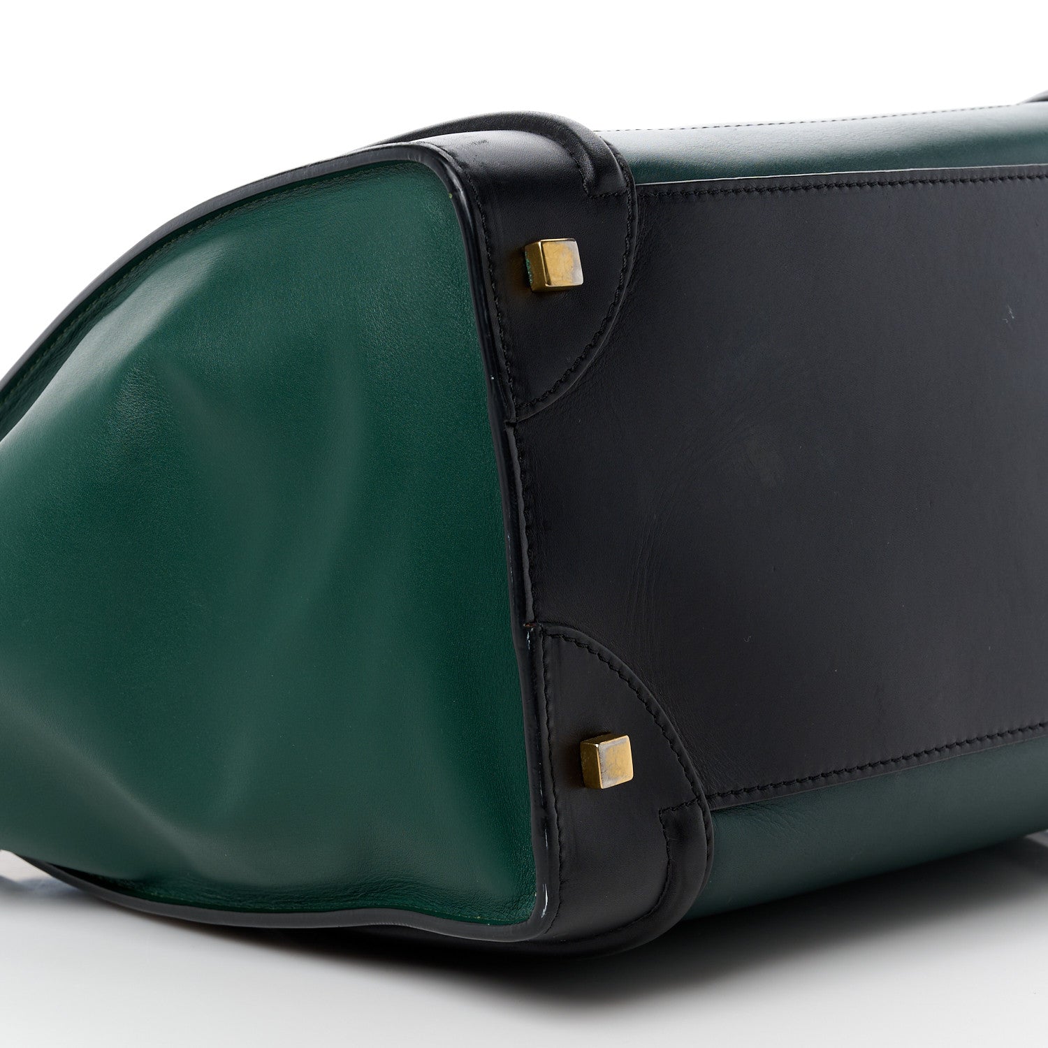Celine Smooth Calfskin Mini Bi-Color Luggage Forest Black 9 of 13