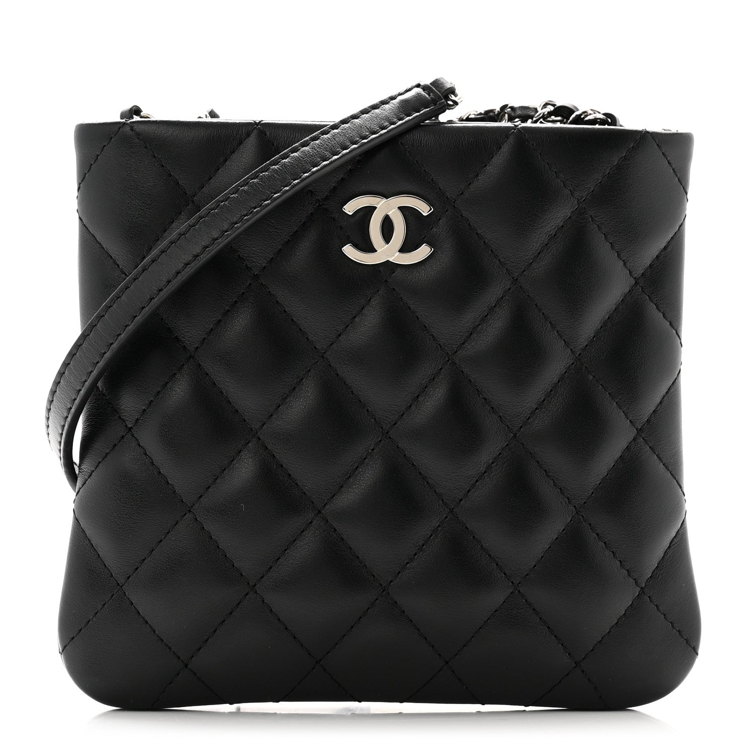 Chanel Lambskin Quilted Crossbody Bag Black 1620202 – FASHIONPHILE