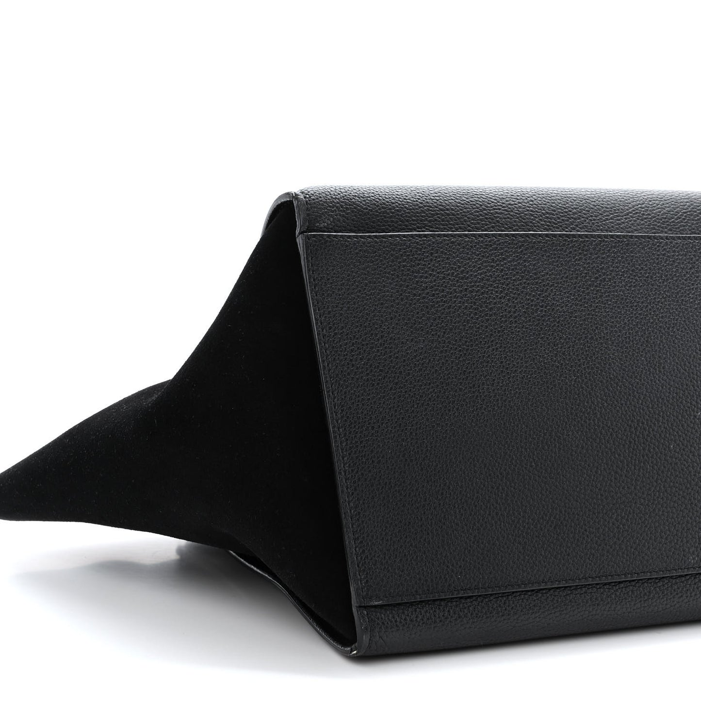 Drummed Calfskin Suede Medium Trapeze Black