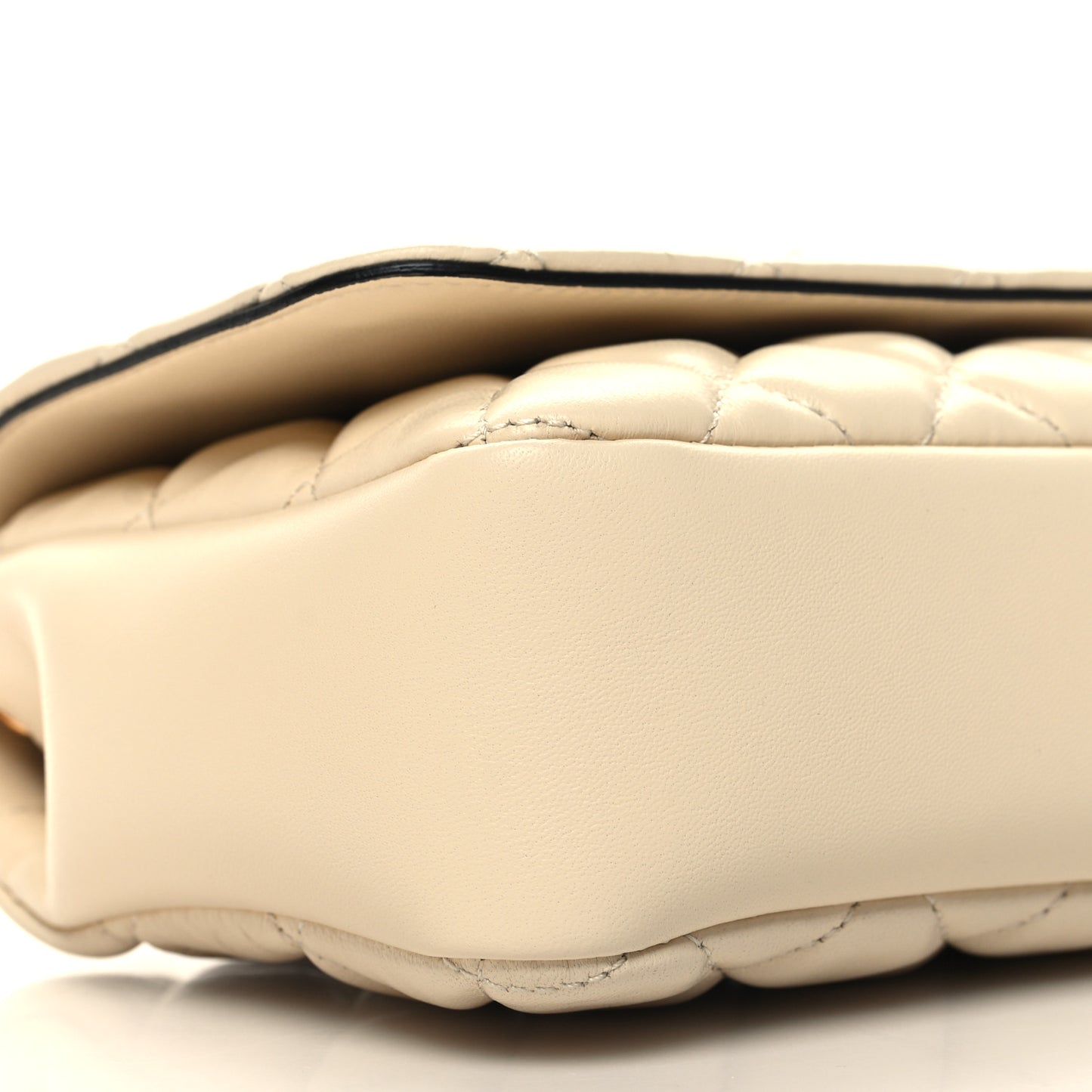 Nappa Quilted Small Medusa Chain Crossbody White