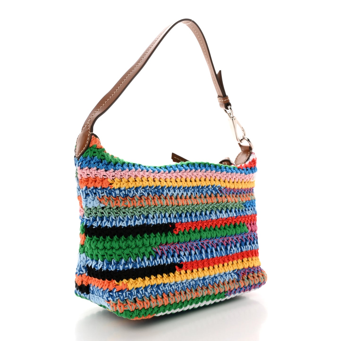 Fabric Crochet Pouch Multicolor